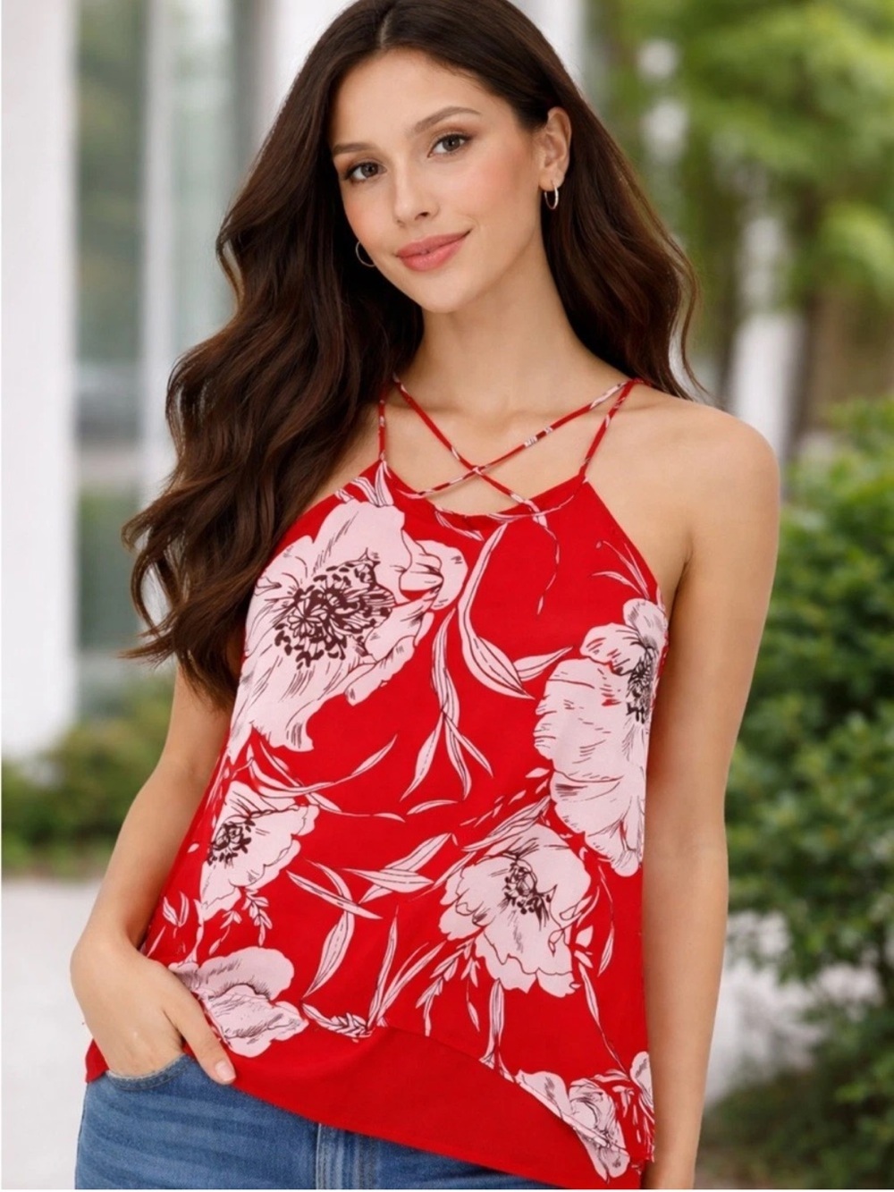 Sienna Sky Top Size: Medium Floral Print Top XSmall